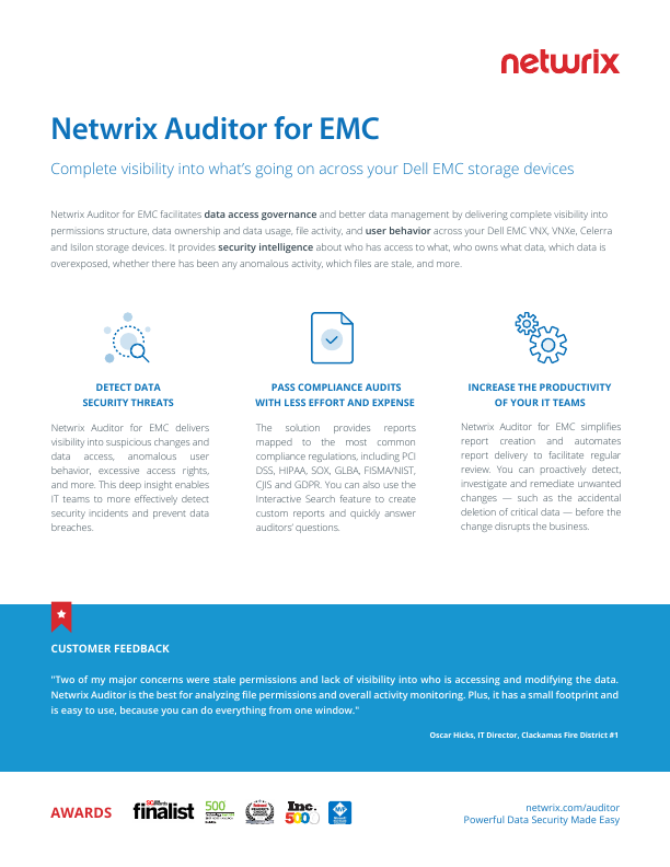 Thumbnail for Netwrix Auditor for EMC document