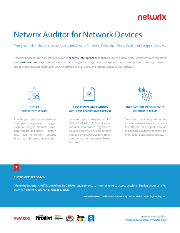 Netwrix Auditor for Network Devices document image