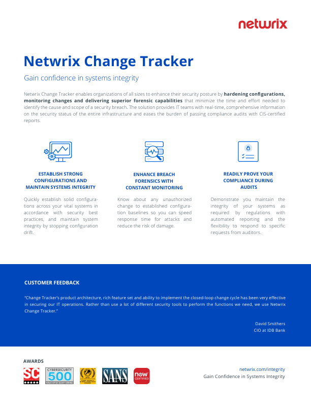 Netwrix Change Tracker document image