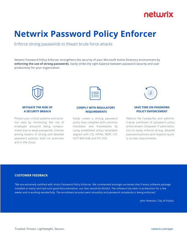 Netwrix Password Policy Enforcer document image