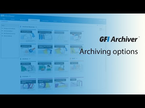 Thumbnail for Archiving options in GFI Archiver video