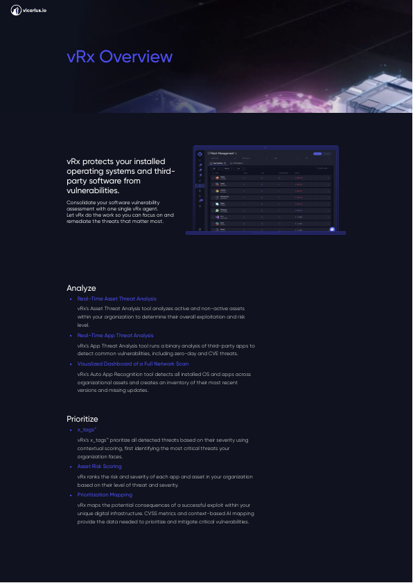Thumbnail for Vicarius vRx document