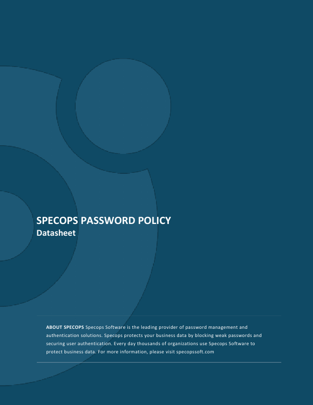 Thumbnail for Specops Password Policy document