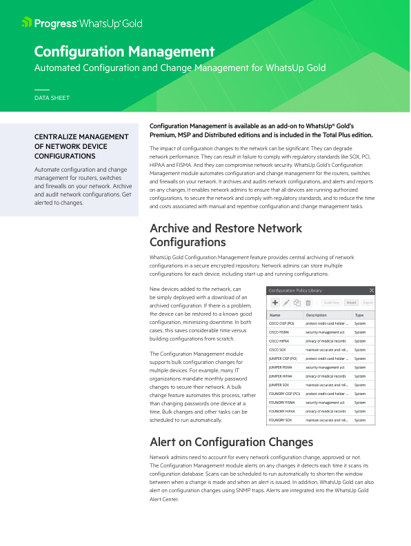 Thumbnail for WhatsUp Gold Configuration Management document