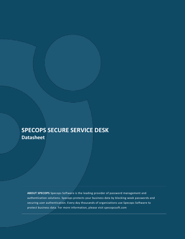 Thumbnail for Specops Secure Service Desk document