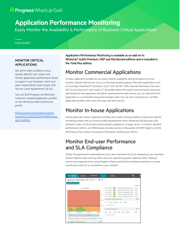 Thumbnail for WhatsUp Gold Application Performance Monitoring document
