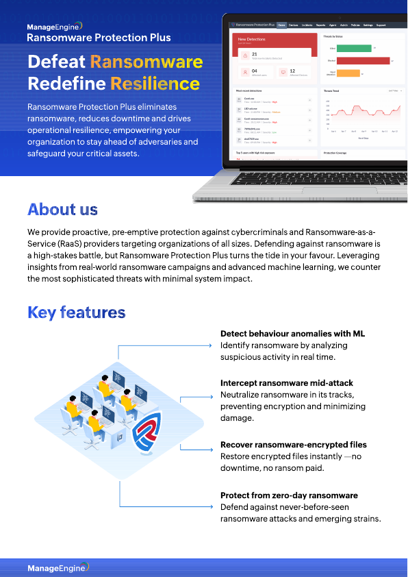Thumbnail for ManageEngine Ransomware Protection Plus document