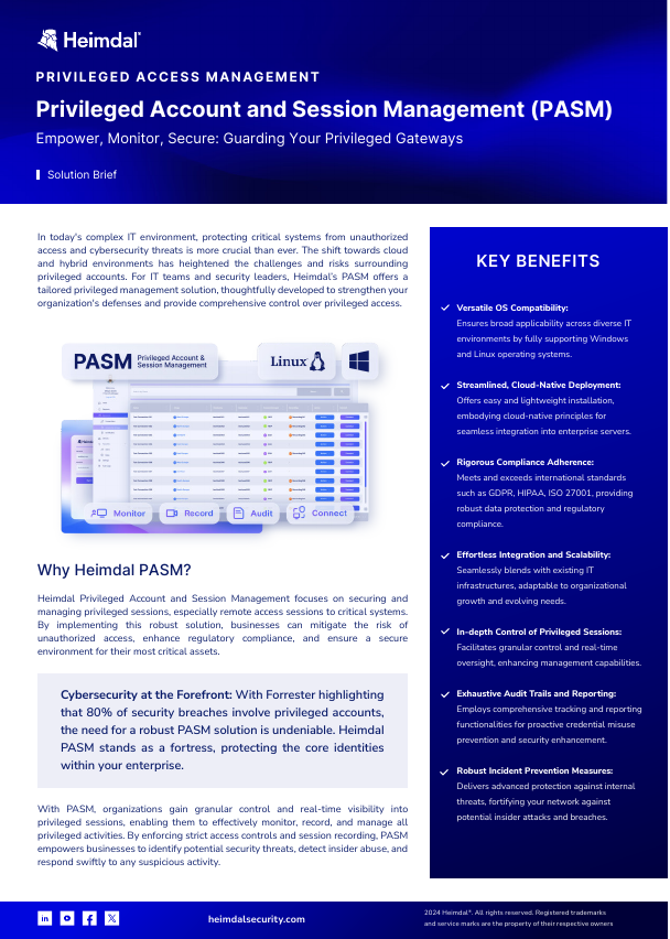Thumbnail for Heimdal Privileged Account and Session Management document
