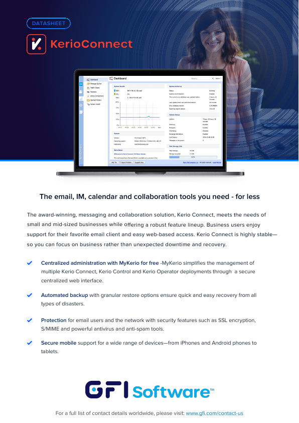 Thumbnail for Kerio Connect Datasheet document