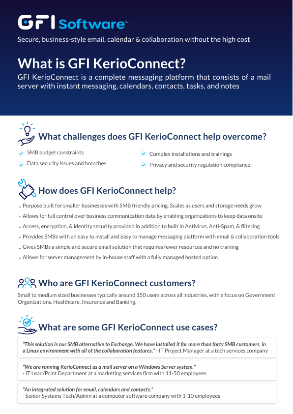 Thumbnail for What is GFI KerioConnect? document