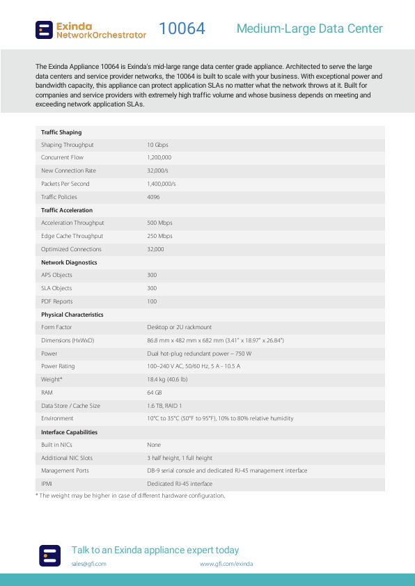 Thumbnail for Exinda 10064 - Medium-Large Data Center document